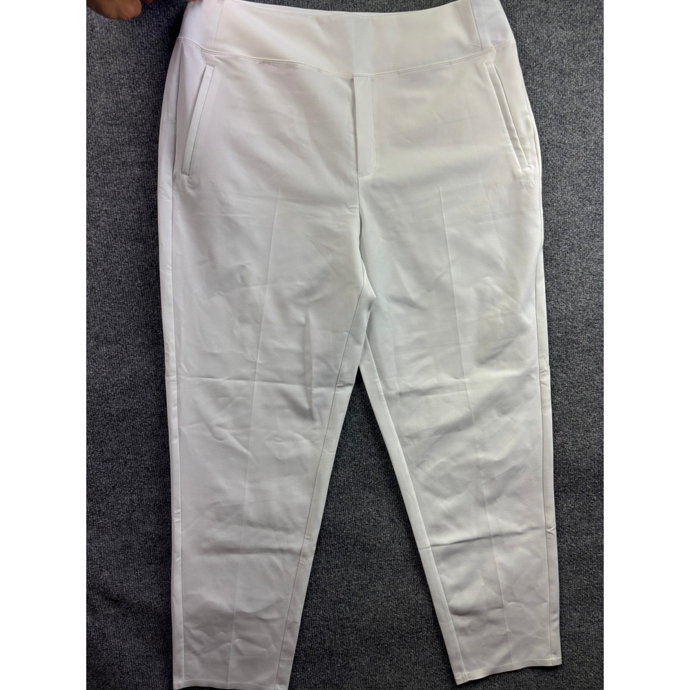 Athleta Brooklyn Ankle Pants Women 16 Tall White Tapered Trousers Travel